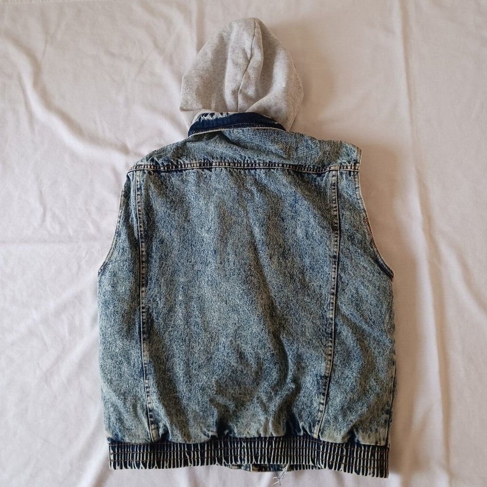 Vintage‎ Le Tigre Stonewash Denim Sweatshirt Hoodie Vest Small - Picture 6 of 6